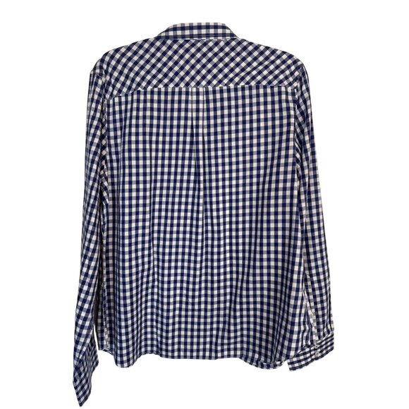 2/$30 NWOT Untuckit Women's 10 Blue & White Checkered Button-Down Shirt - Picture 9 of 14